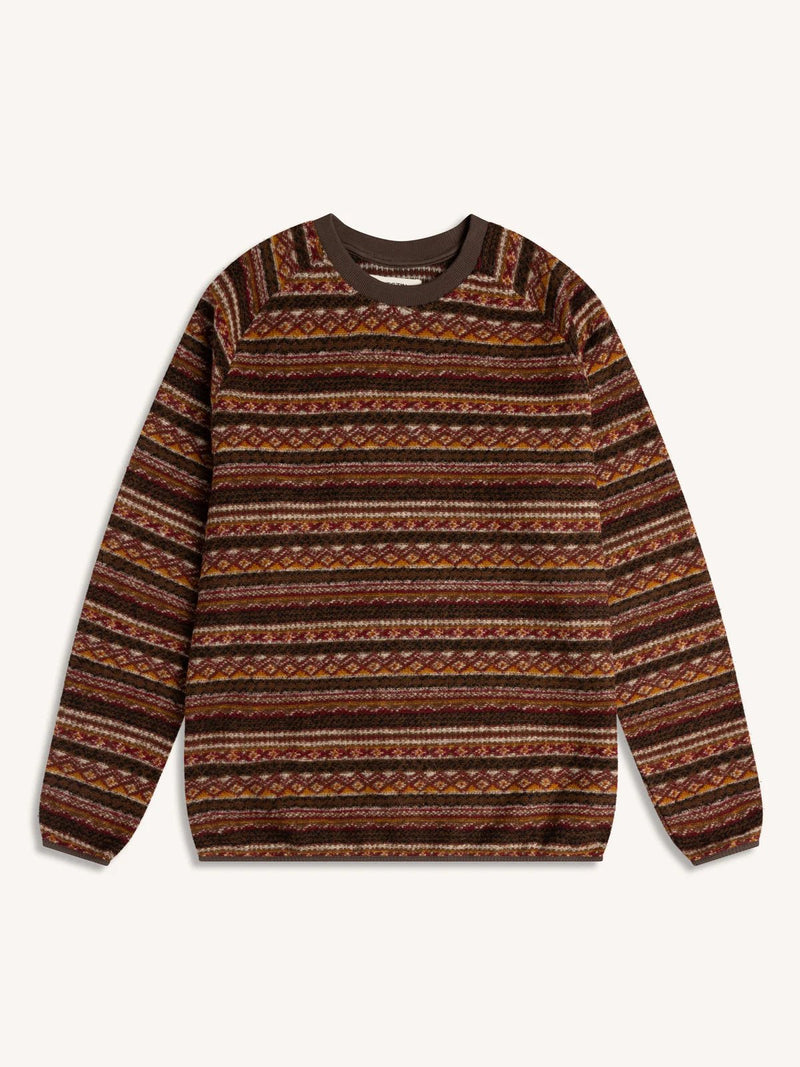 Junction Sweat - Umber Knitted Fairisle - Lazy Sun