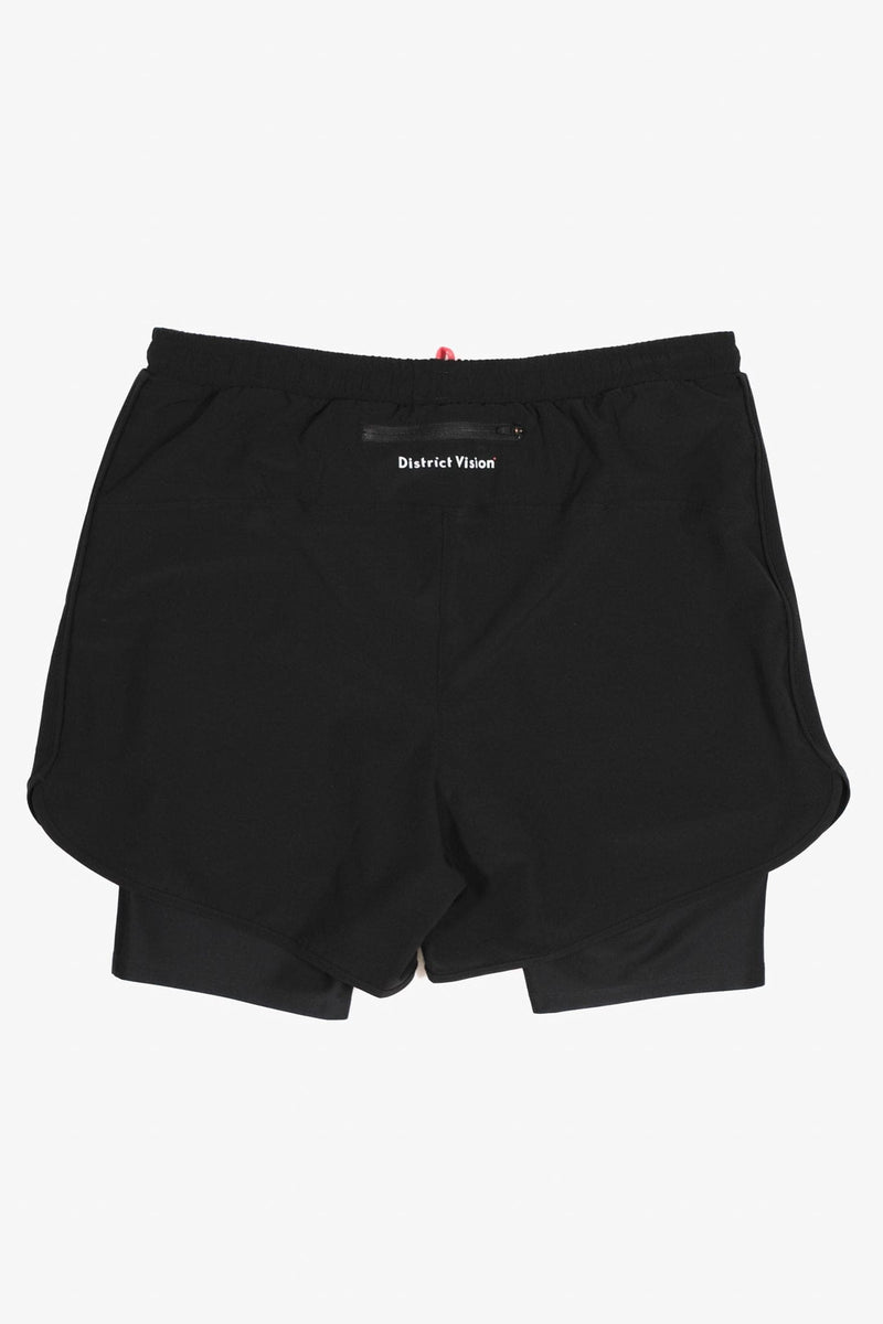 Layered Pocketed Trail Shorts - Black - Lazy Sun