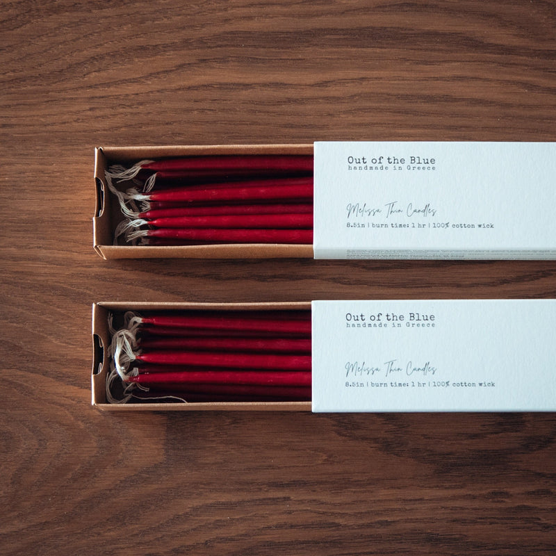 Melissa Beeswax Thin Tapers - Pack of 15 - Lazy Sun