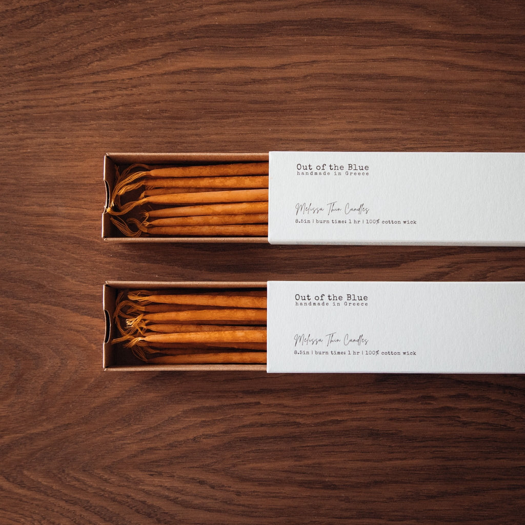 Melissa Beeswax Thin Tapers - Pack of 15