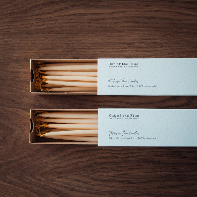 Melissa Beeswax Thin Tapers - Pack of 15 - Lazy Sun