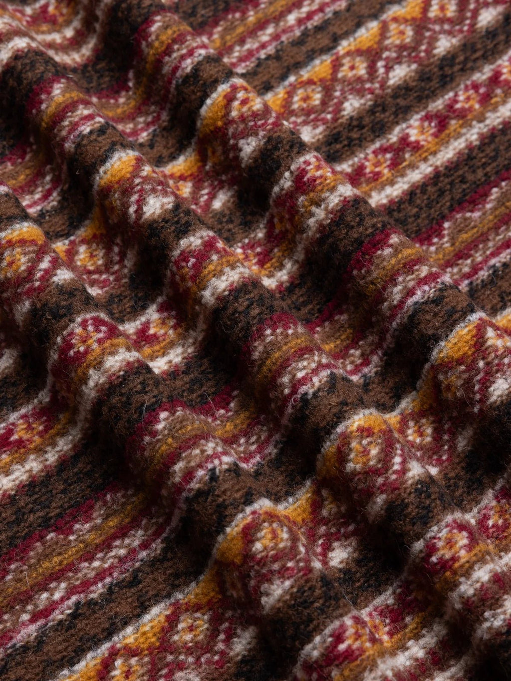 Neist Cardigan - Peat/Black Wool Fairisle