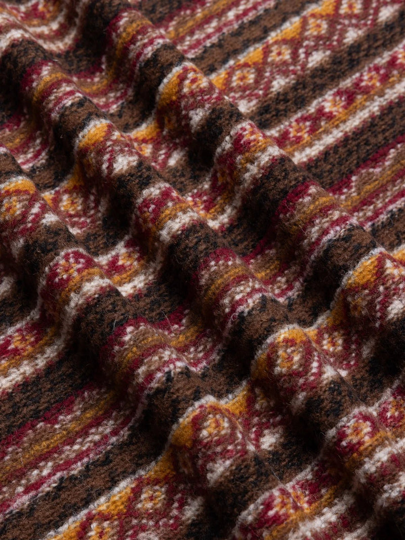 Neist Cardigan  -  Peat/Black Wool Fairisle - Lazy Sun
