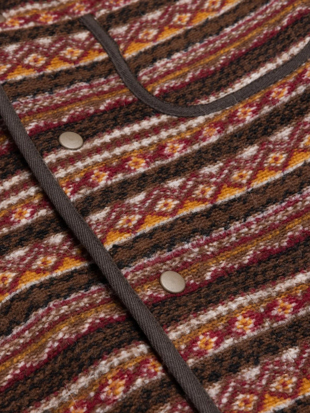 Neist Cardigan - Peat/Black Wool Fairisle