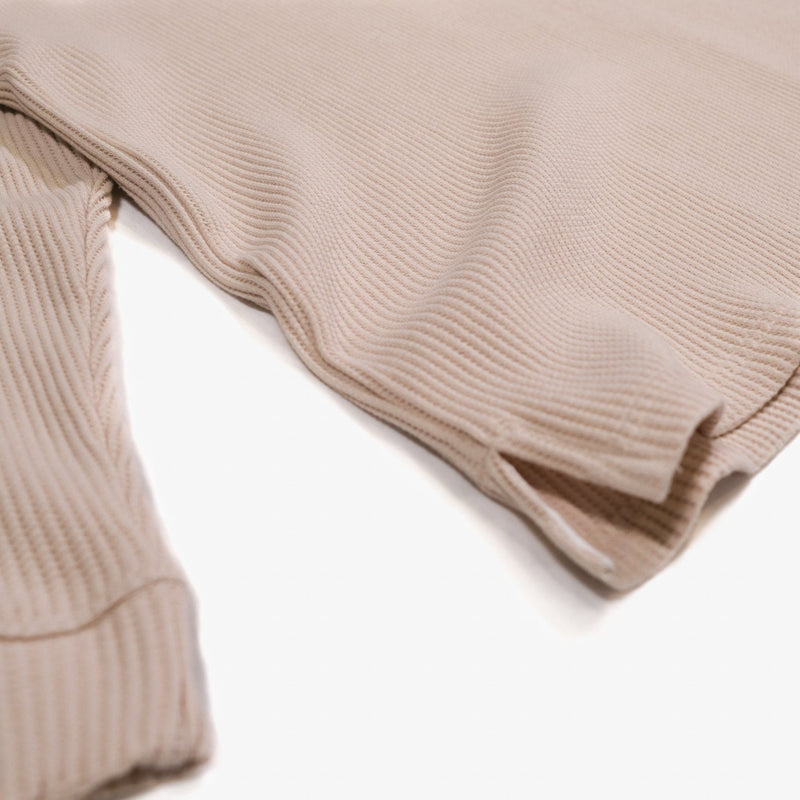 Oversized Waffle Pocket Tee 002 - Cream - Lazy Sun