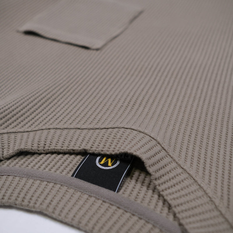 Oversized Waffle Pocket Tee 002 - Light Olive - Lazy Sun