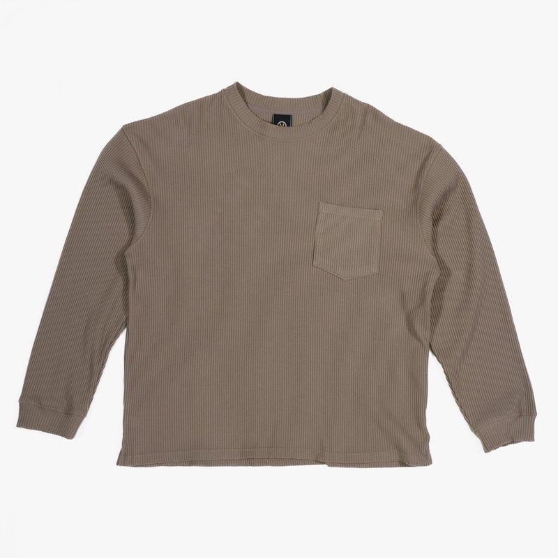 Oversized Waffle Pocket Tee 002 - Light Olive - Lazy Sun
