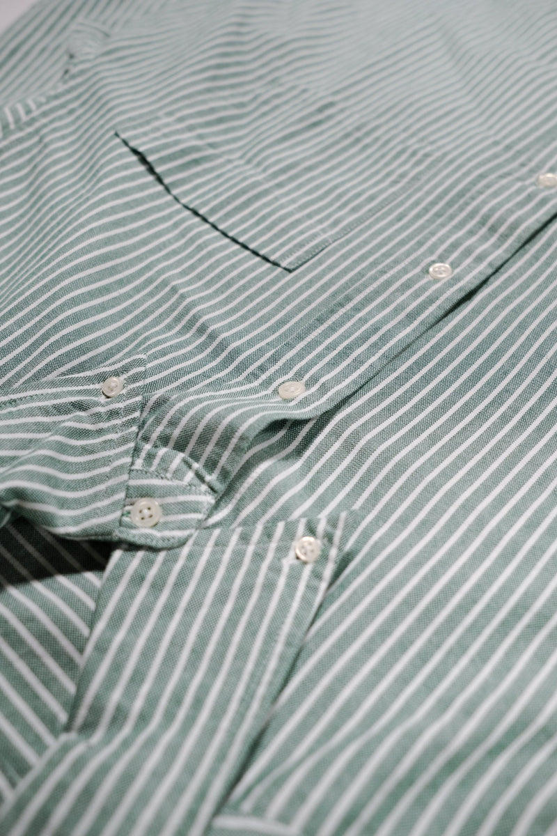 Oxford Cloth Button Down - Evergreen Stripe - Lazy Sun