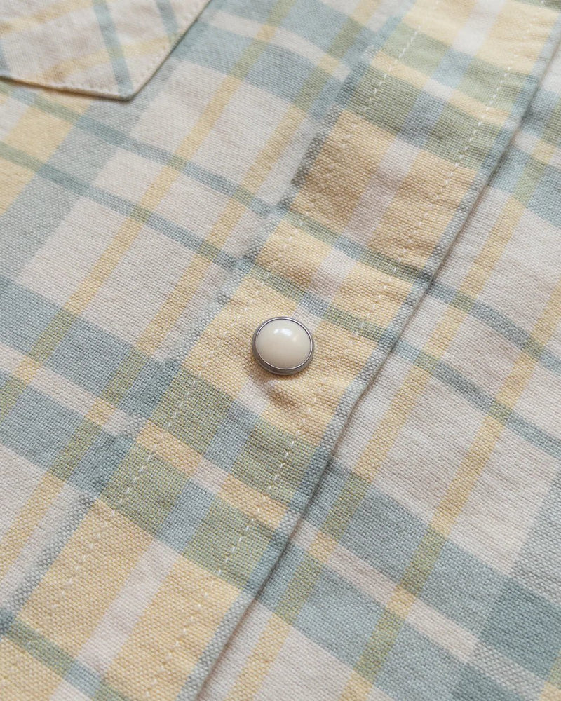Oxford Cloth Pearlsnap Shirt - Sage and Sunflower Plaid - Lazy Sun