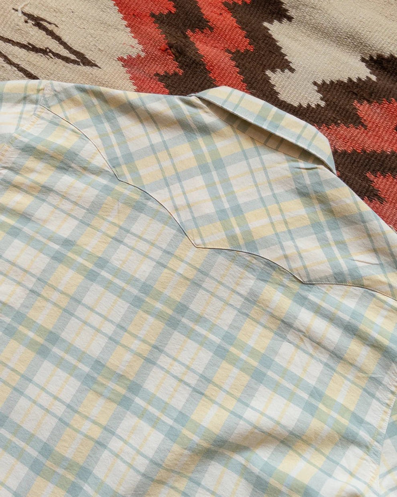 Oxford Cloth Pearlsnap Shirt - Sage and Sunflower Plaid - Lazy Sun