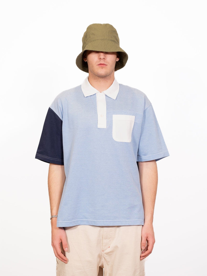 Polo Shirt Combo - Light Blue Cotton Pique - Lazy Sun