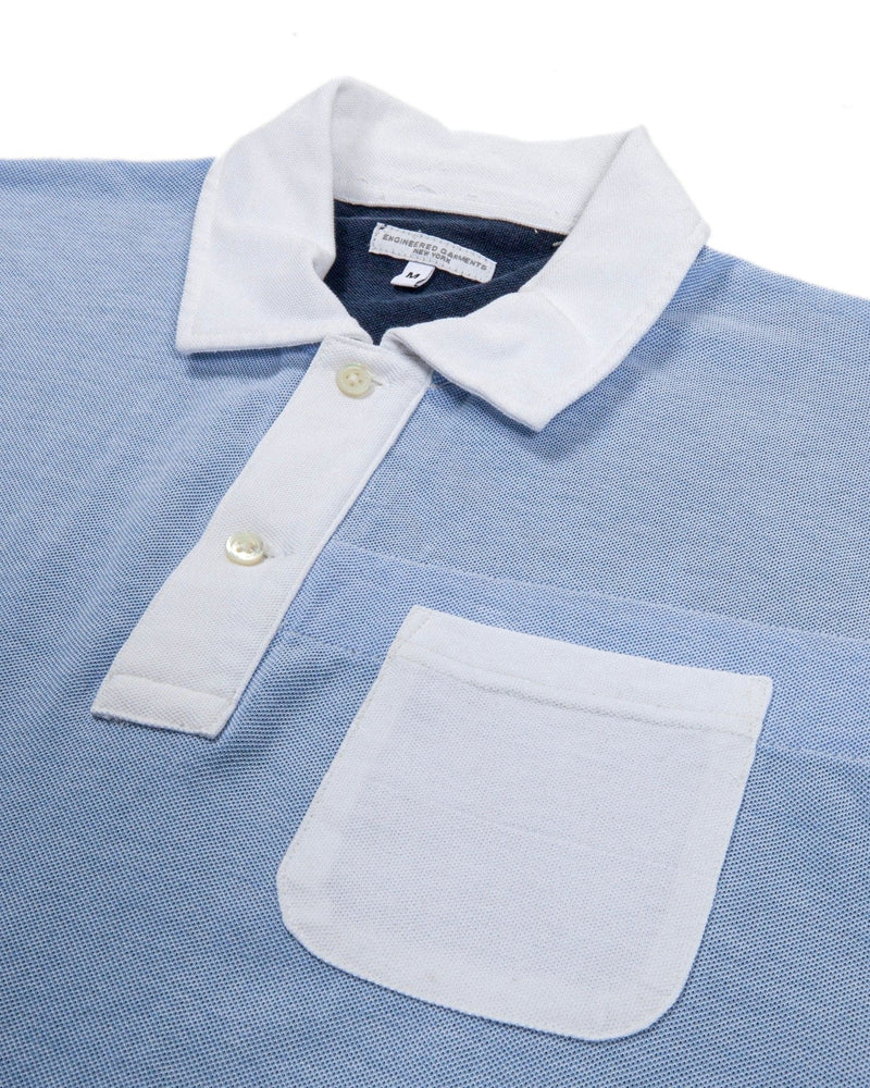 Polo Shirt Combo - Light Blue Cotton Pique - Lazy Sun