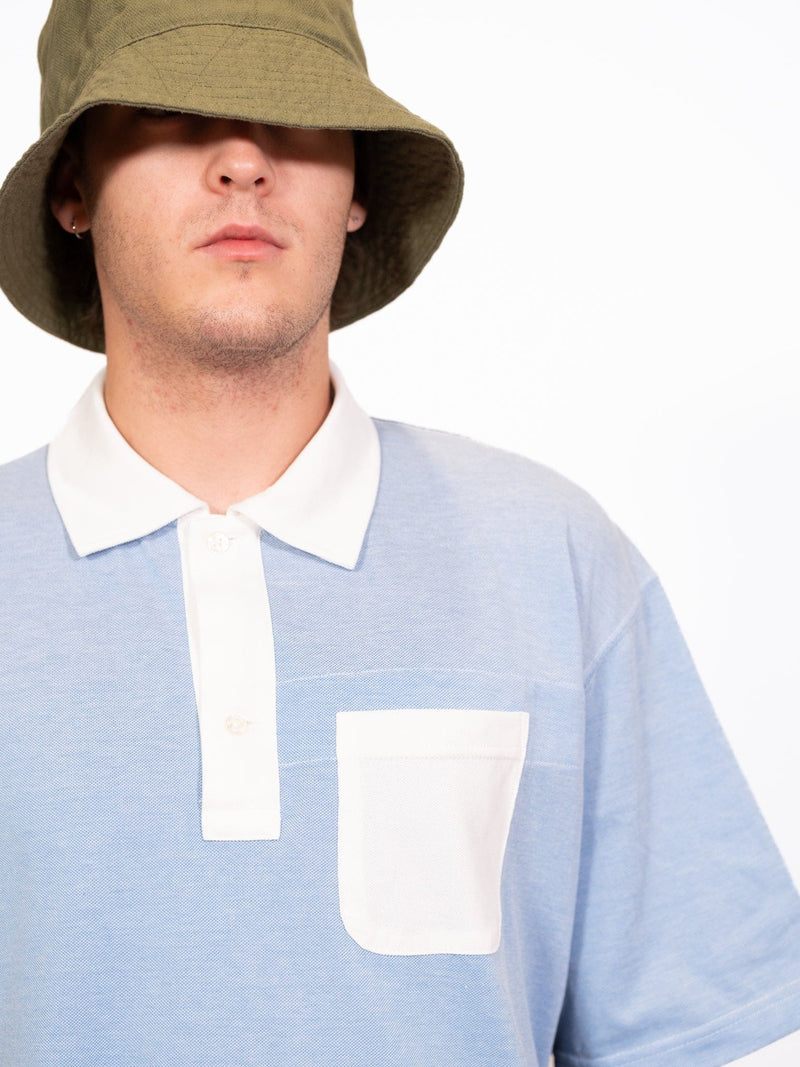 Polo Shirt Combo - Light Blue Cotton Pique - Lazy Sun