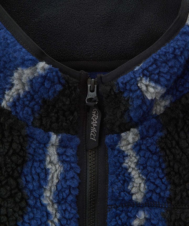 Ripple Sherpa Jacket - Navy Ripple - Lazy Sun