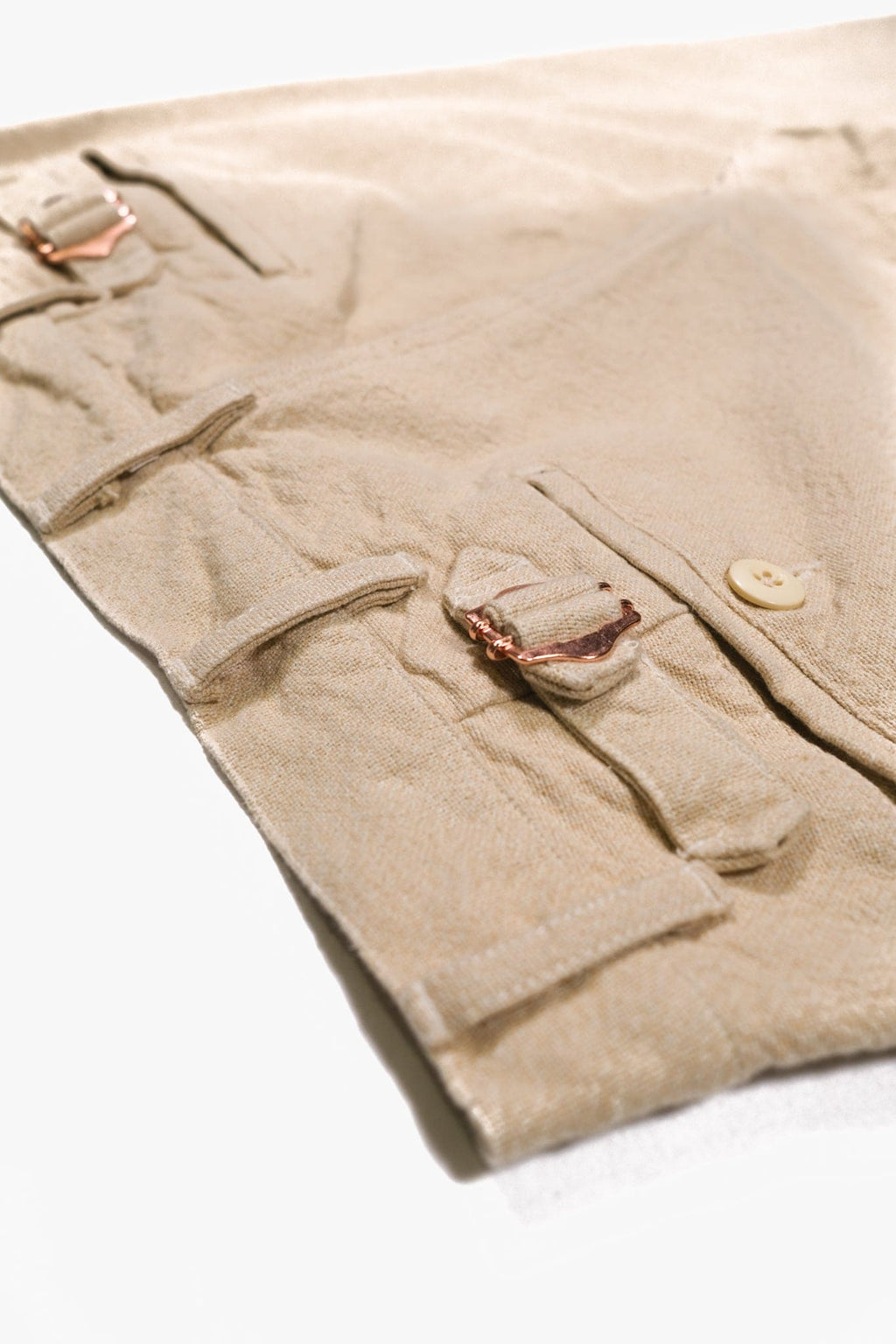 Rustic Plainweave Flat Front Chinos - Natural