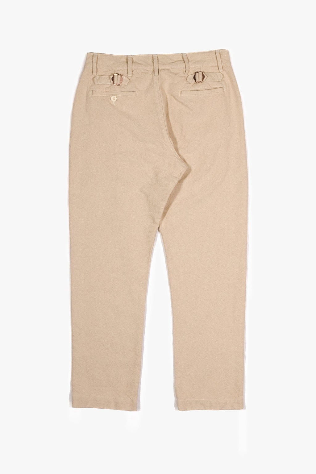 Rustic Plainweave Flat Front Chinos - Natural