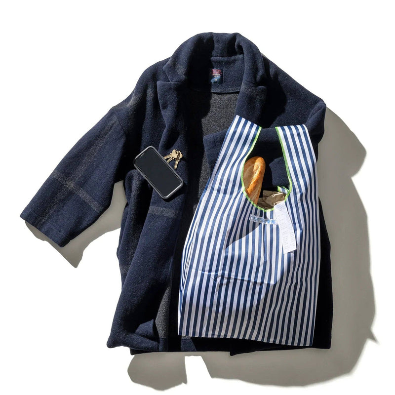 School Tie Fabric Bag - Light Blue x White - Lazy Sun