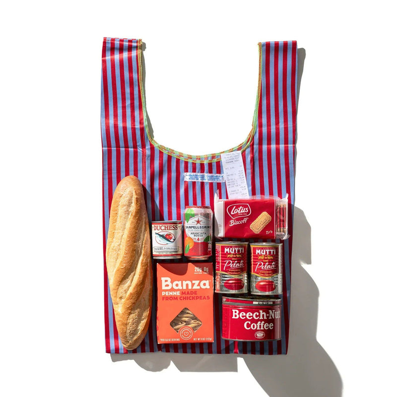 School Tie Fabric Bag - Light Blue x White - Lazy Sun