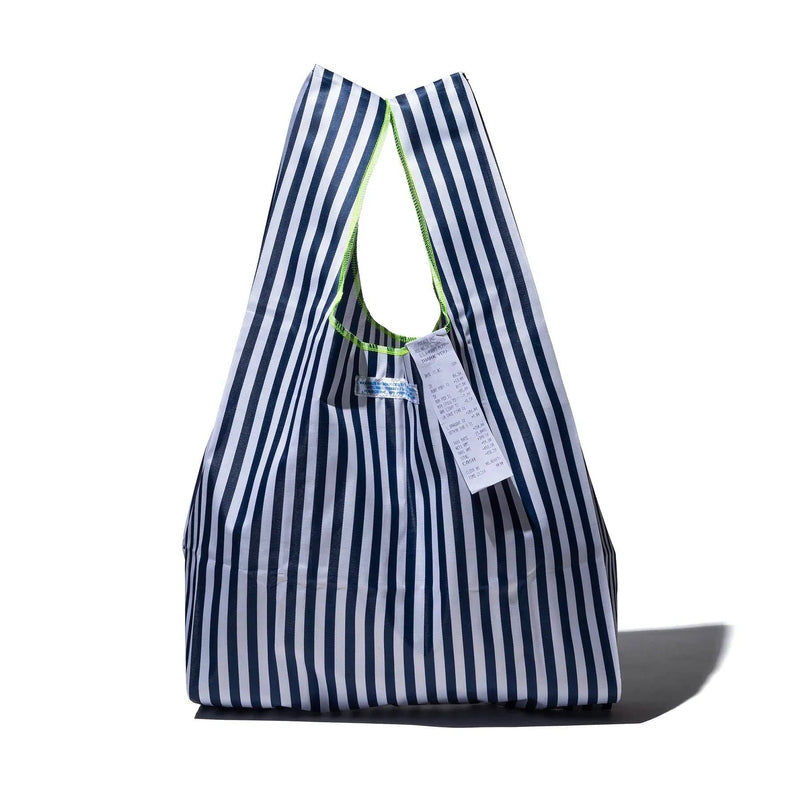 School Tie Fabric Bag - Navy Blue x White - Lazy Sun