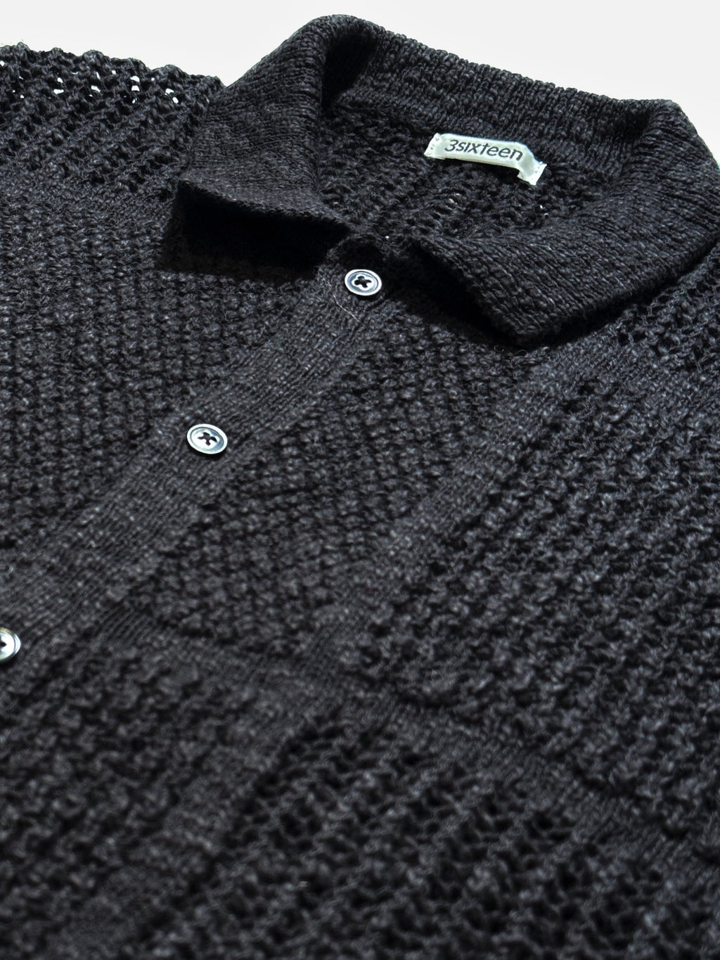 Short Sleeve Knit Shirt - Black De Stijl