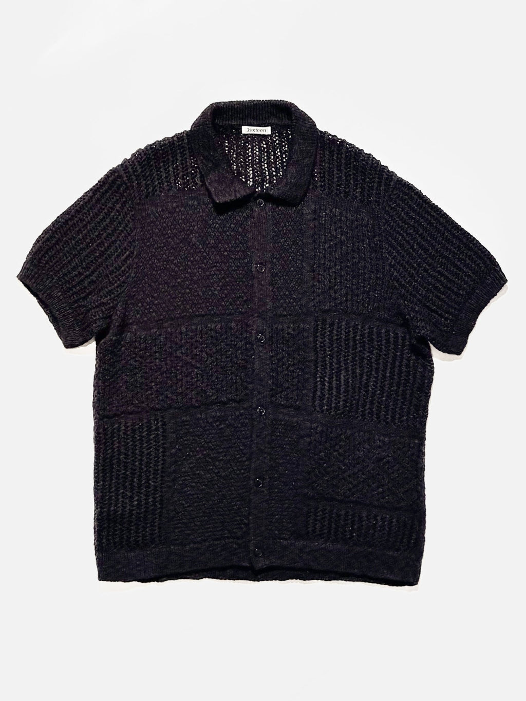Short Sleeve Knit Shirt - Black De Stijl