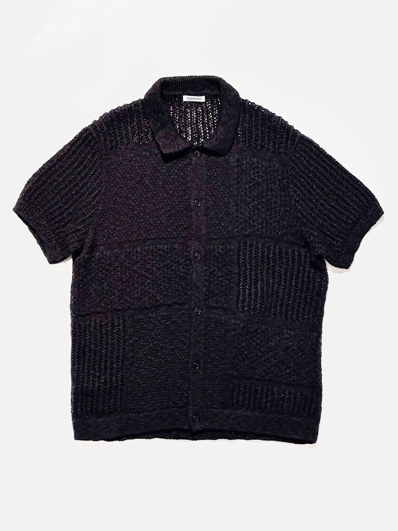 Short Sleeve Knit Shirt - Black De Stijl - Lazy Sun