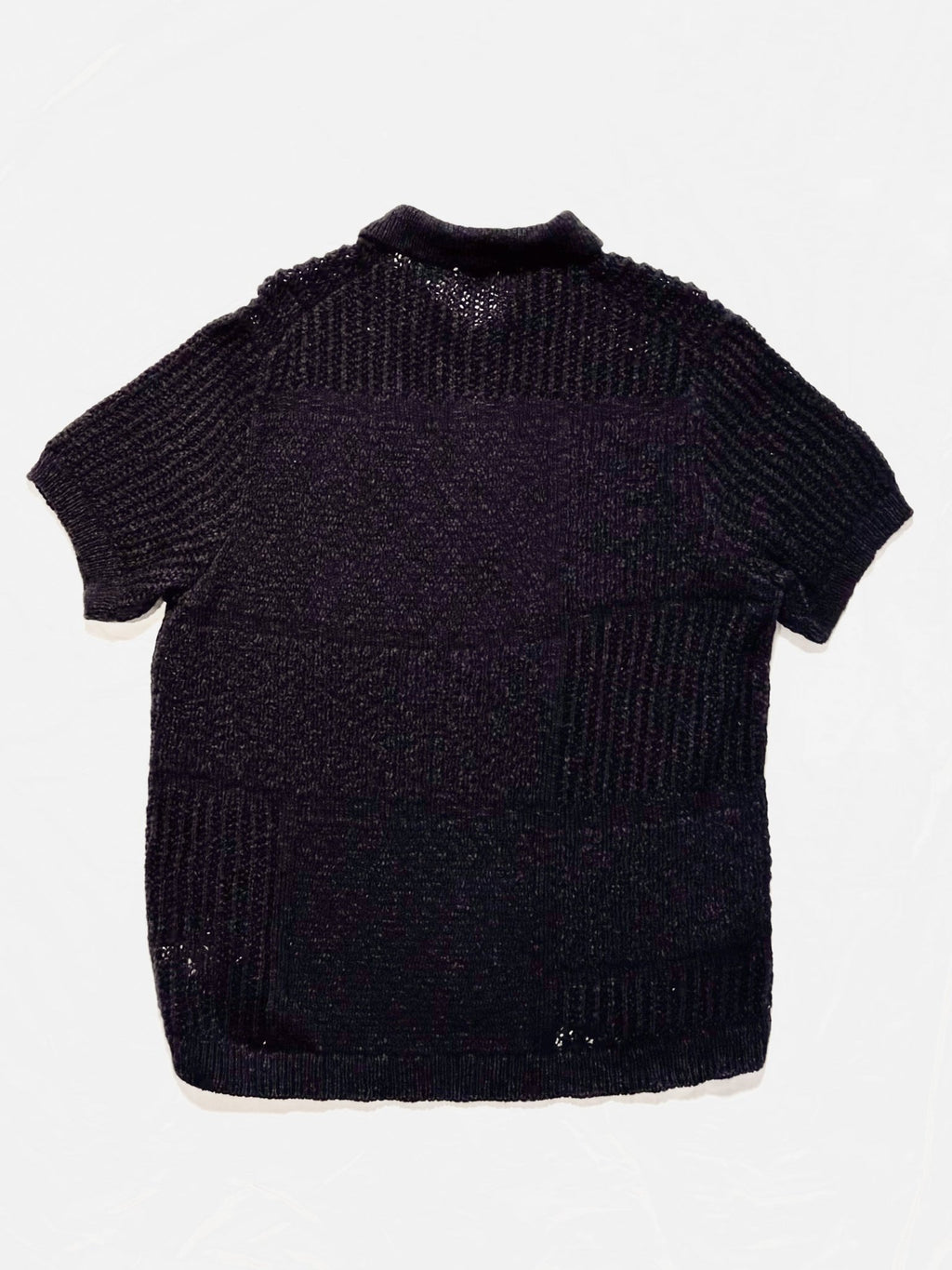 Short Sleeve Knit Shirt - Black De Stijl