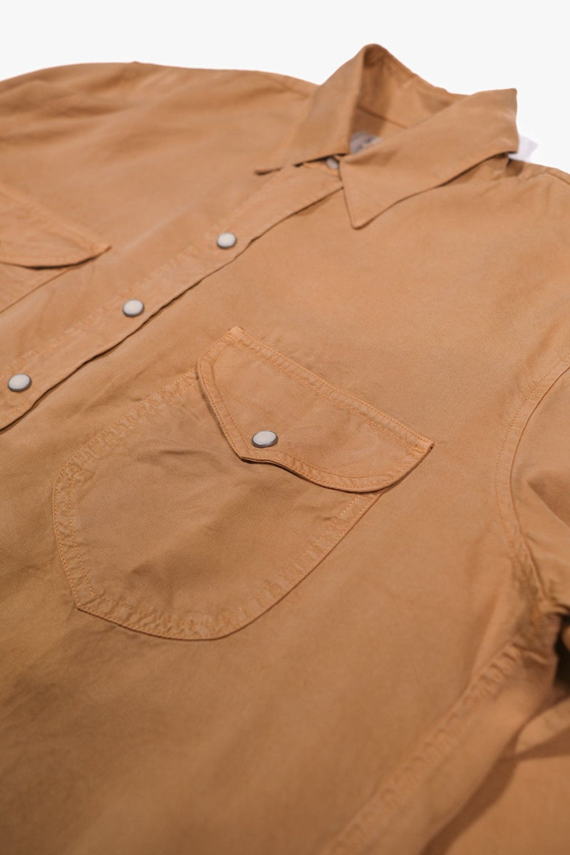 Tencel Pearlsnap Shirt - Apricot - Lazy Sun