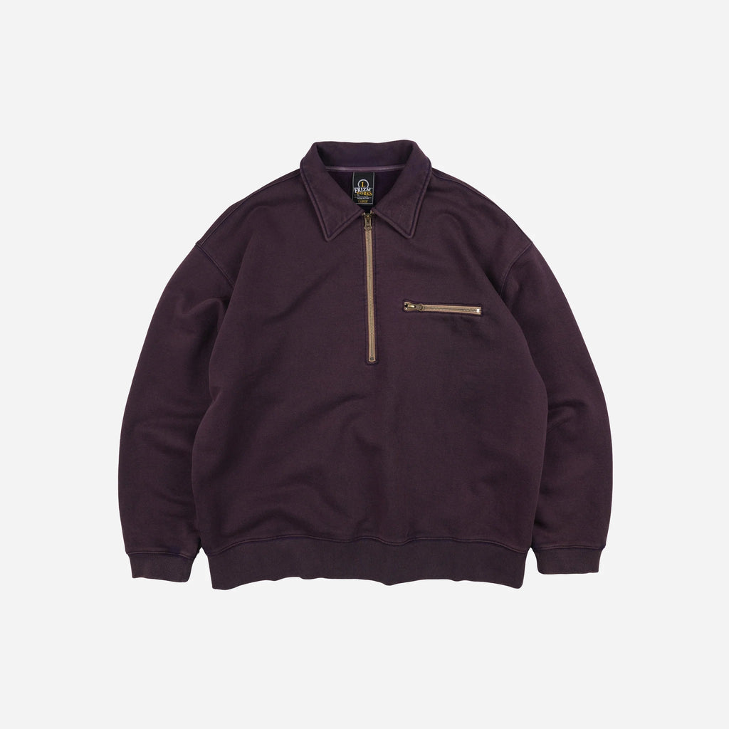 Vintage Dyeing Half Zip Sweat - Vintage Purple