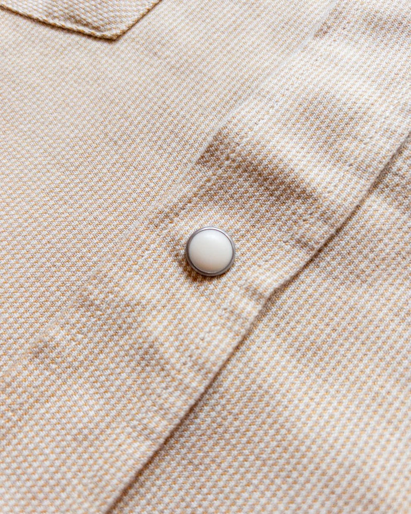 Vintage Tickweave Pearlsnap Shirt - Butterscotch - Lazy Sun