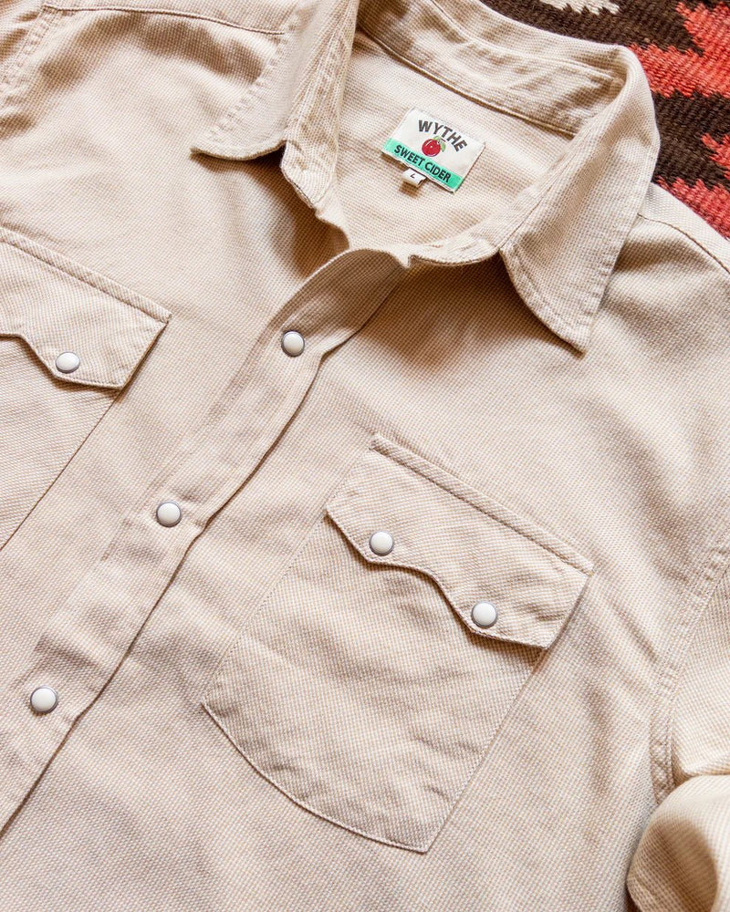 Vintage Tickweave Pearlsnap Shirt - Butterscotch - Lazy Sun