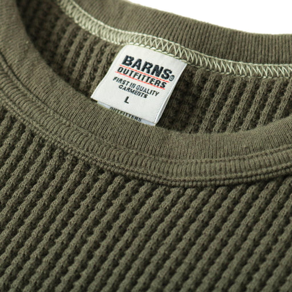 Waffle Tough Neck LS Crew - Olive