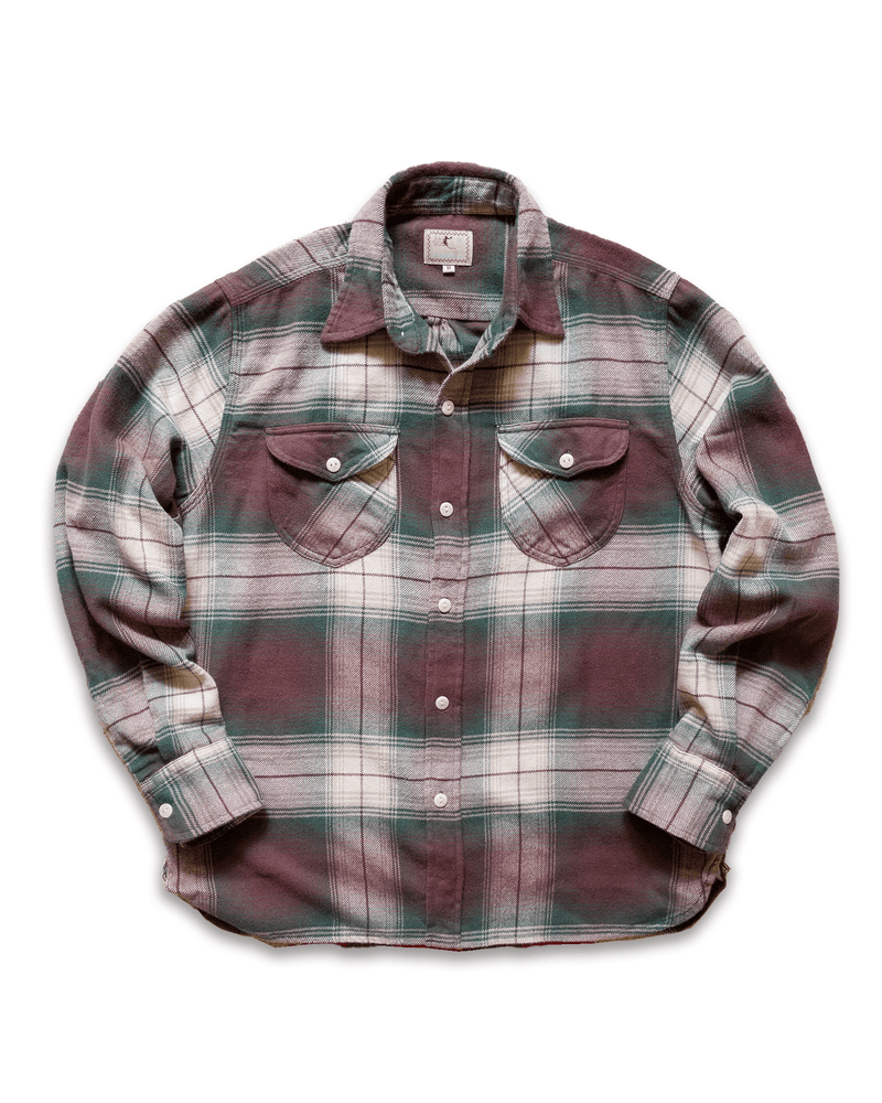 Washed Flannel Workshirt - Grizzly Shadow Plaid - Lazy Sun