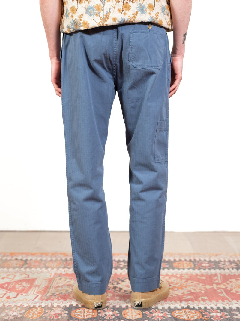 Aberlour Pant - French Blue Herringbone - Lazy Sun