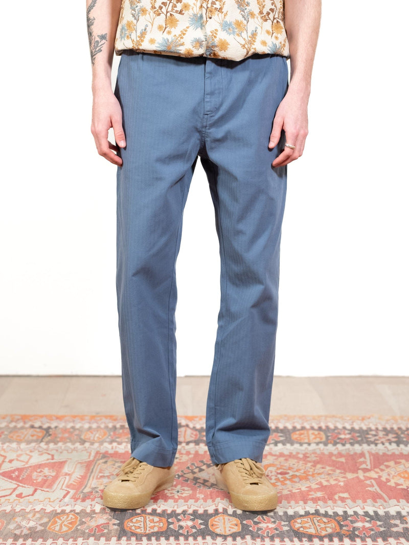 Aberlour Pant - French Blue Herringbone - Lazy Sun
