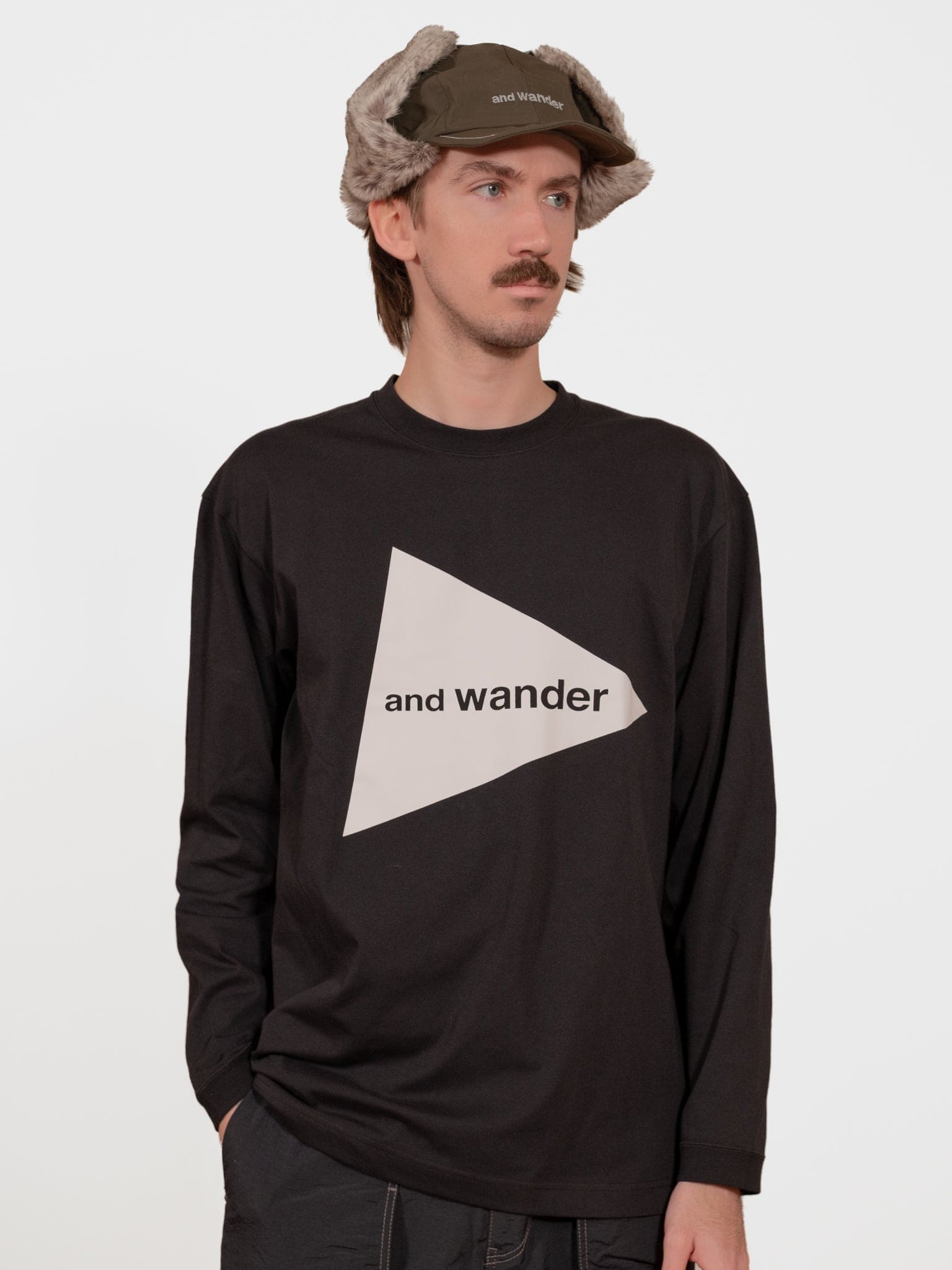 And Wander Logo L/S Tee - Black — S