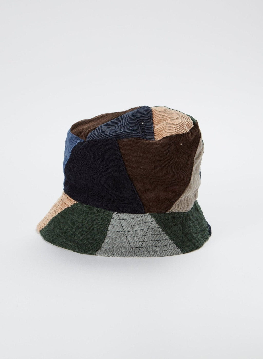 Bucket Hat - Multi Color Triangle Corduroy Patchwork