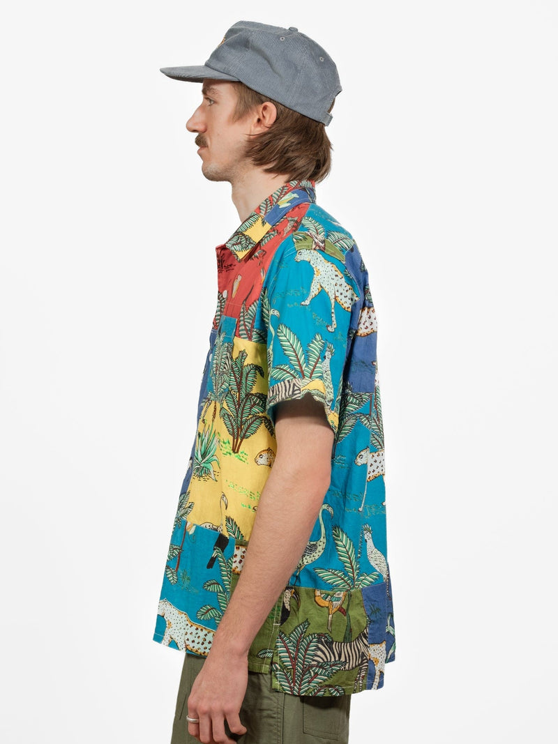 Camp Shirt - Multi Color Animal Patchwork - Lazy Sun