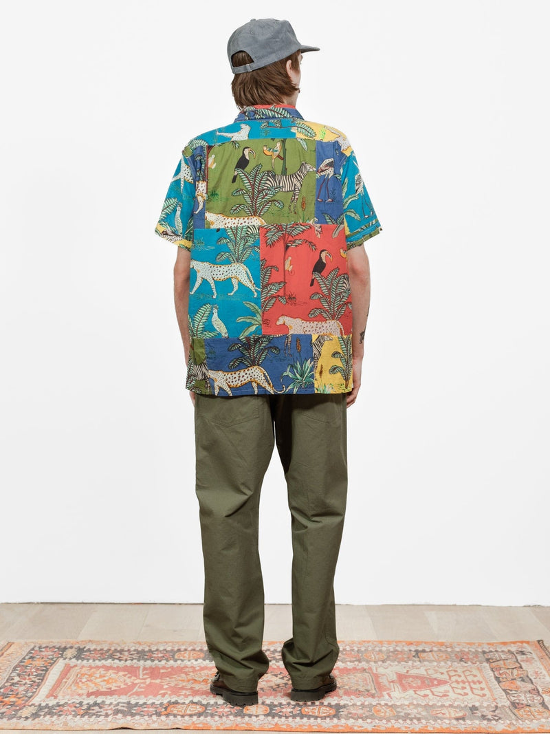Camp Shirt - Multi Color Animal Patchwork - Lazy Sun