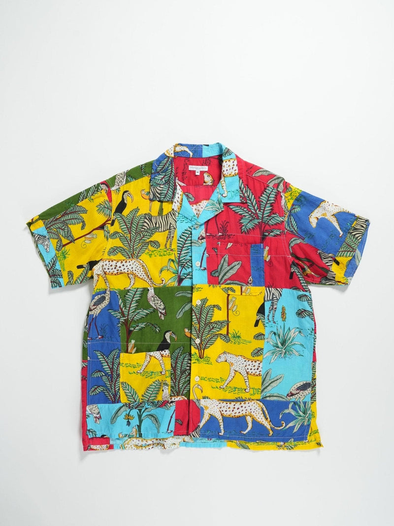 Camp Shirt - Multi Color Animal Patchwork - Lazy Sun