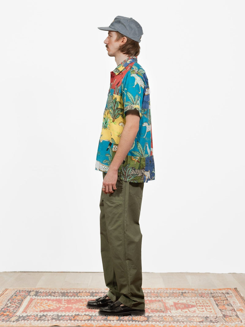 Camp Shirt - Multi Color Animal Patchwork - Lazy Sun