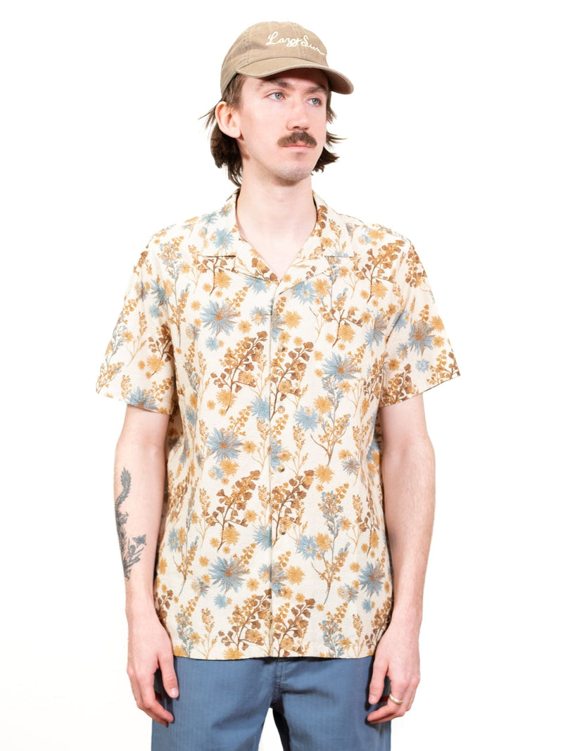 Crammond Shirt - Ecru Thistle Print - Lazy Sun