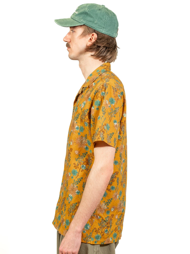Crammond Shirt - Ochre Thistle Print - Lazy Sun