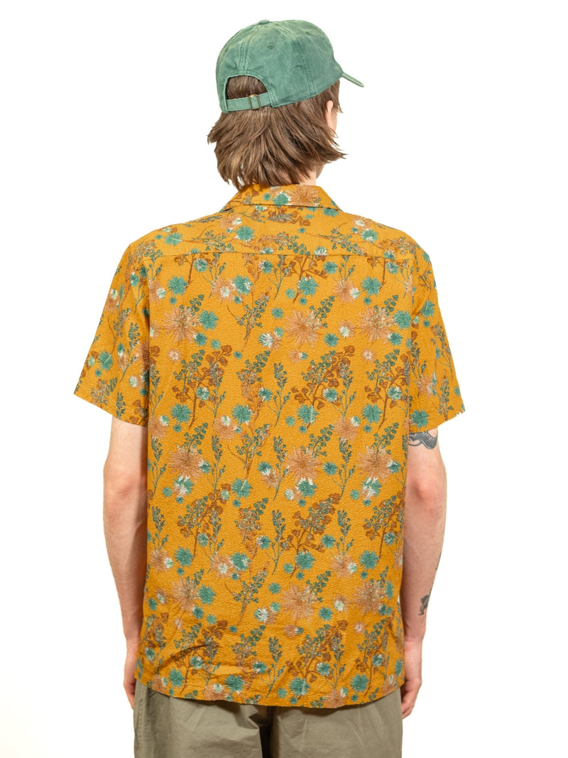 Crammond Shirt - Ochre Thistle Print - Lazy Sun