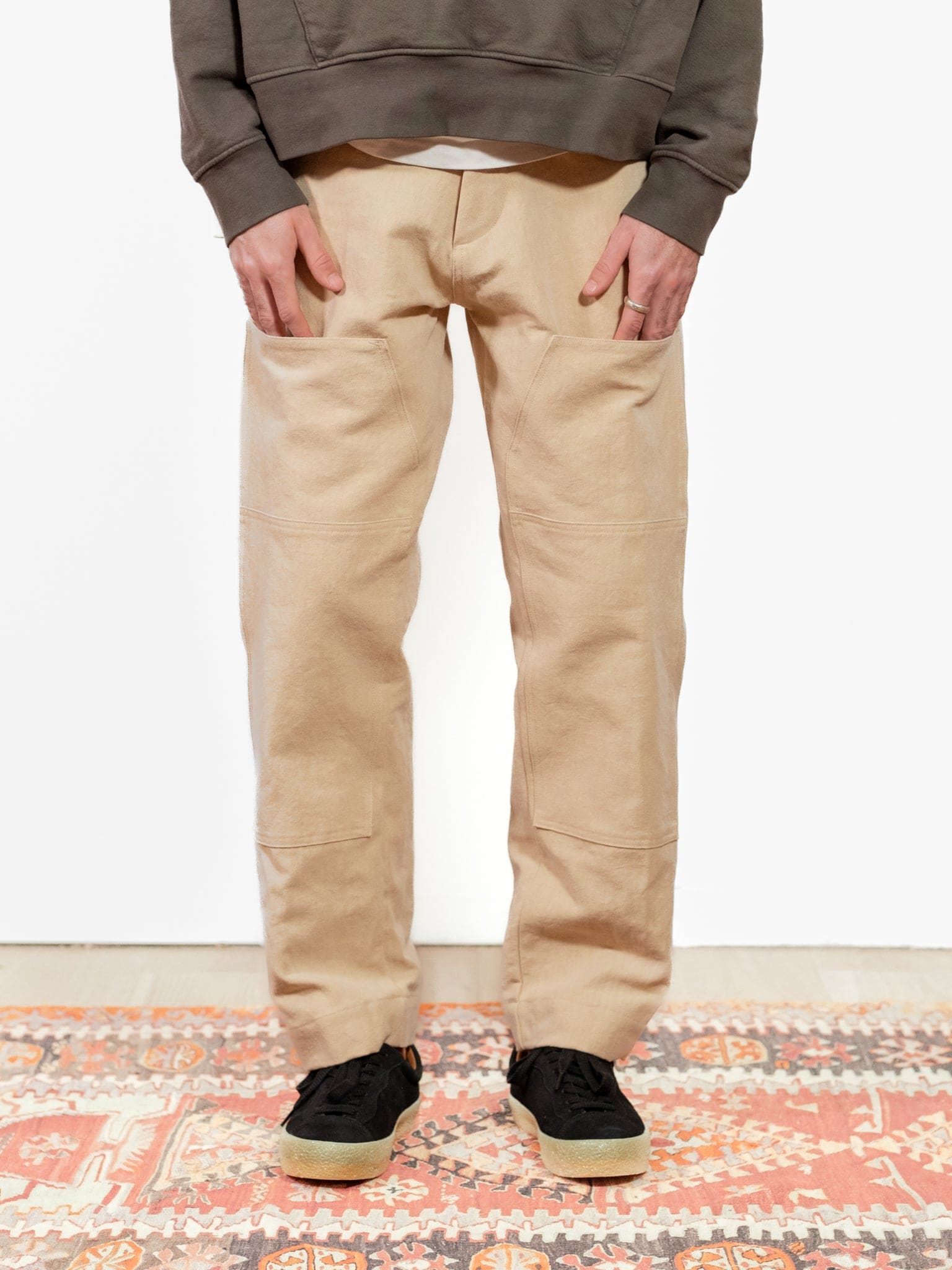 Donovan Double Knee Pant - Ecru - Lazy Sun