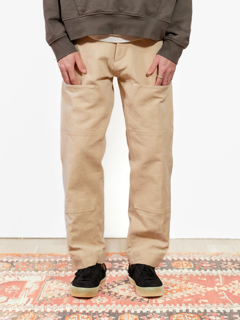 Donovan Double Knee Pant - Ecru - Lazy Sun