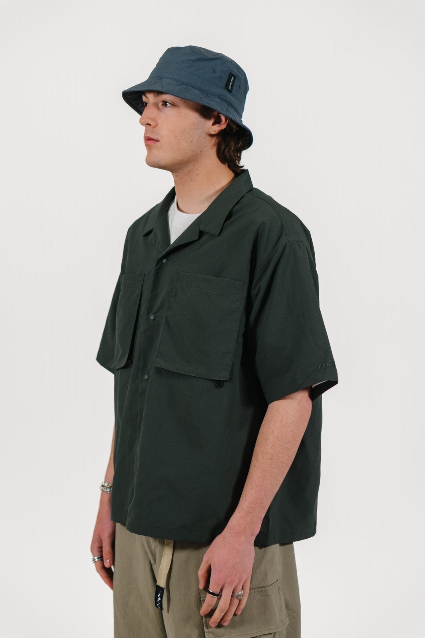 Half Sleeve Camp Shirt - Olive - Lazy Sun