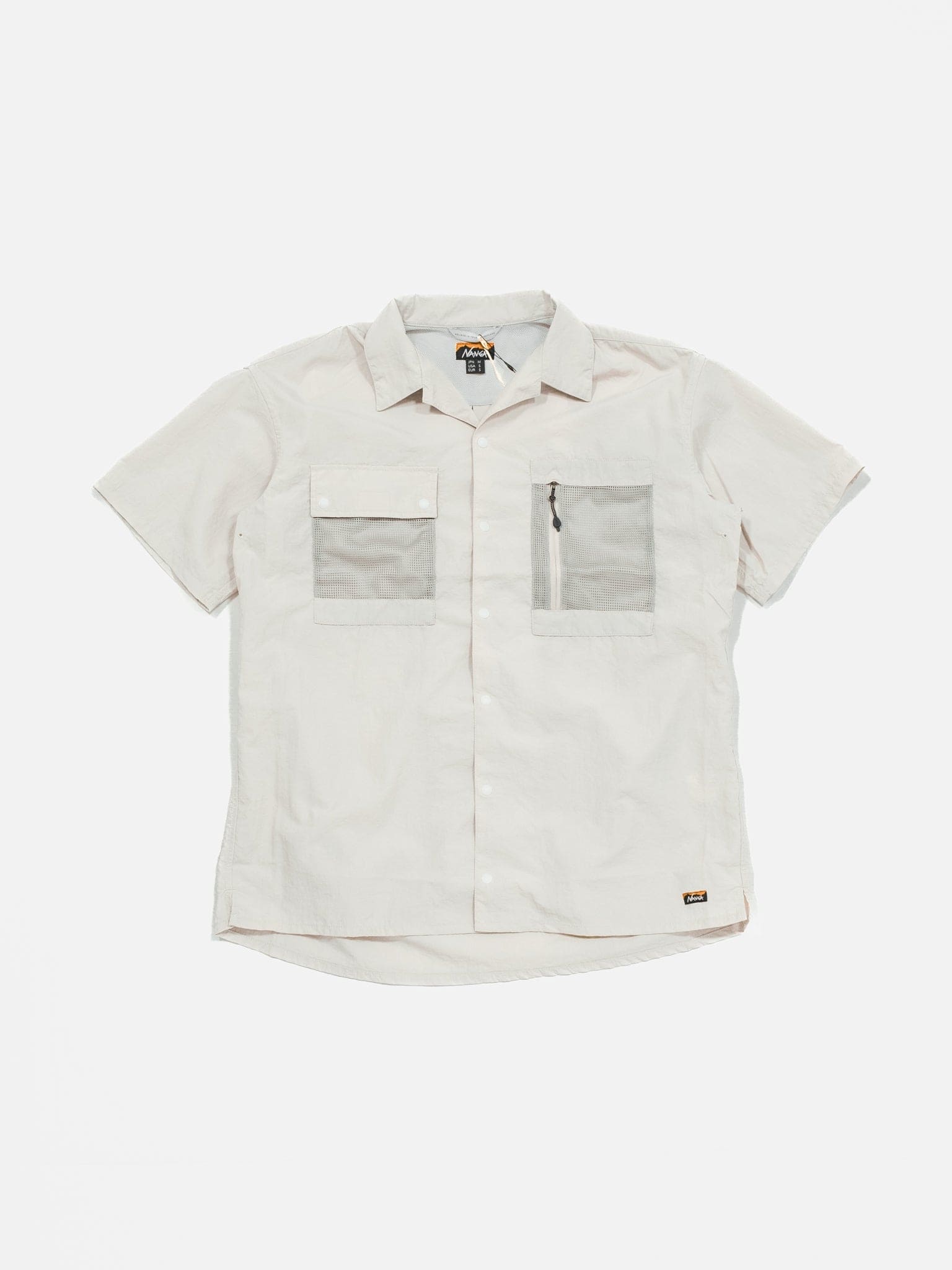 Nylon Tusser Easy Collar Shirt - Ivory — XS