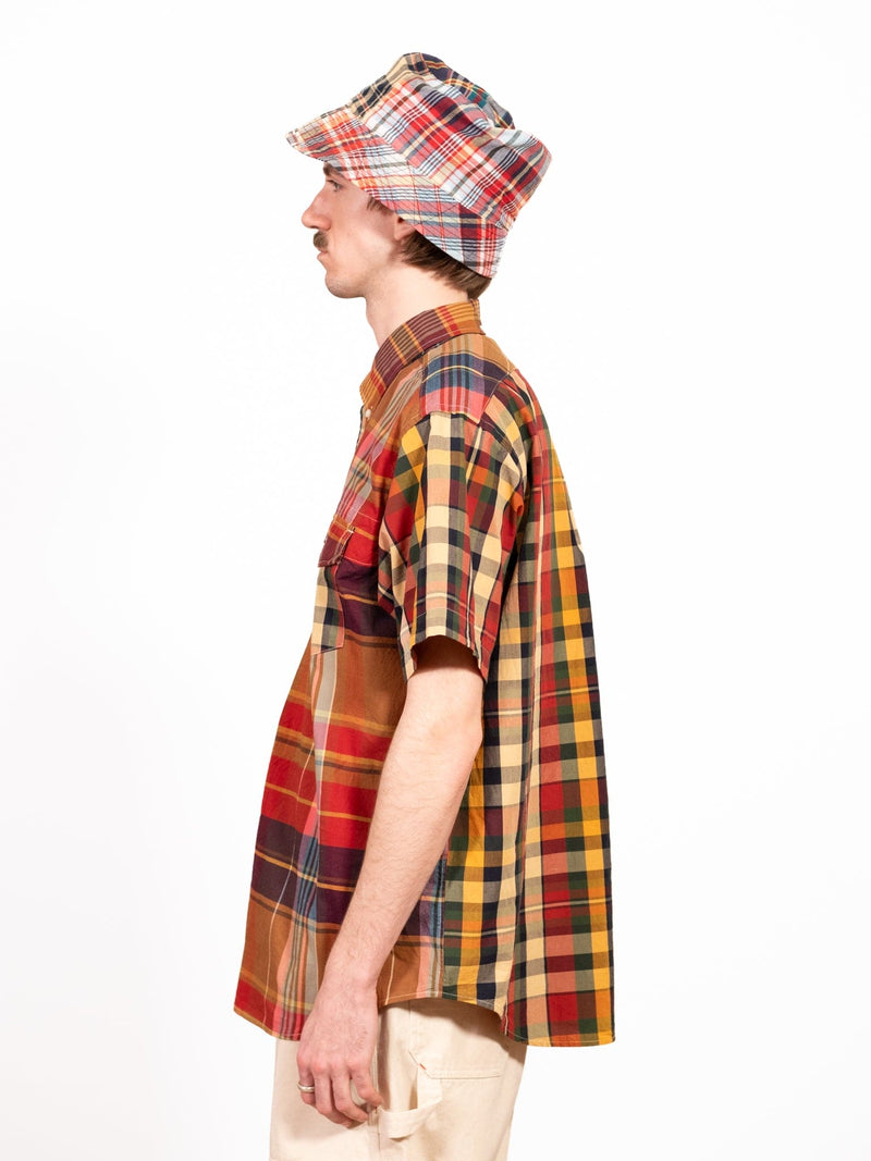 Popover BD Shirt - Red Khaki Cotton Big Plaid - Lazy Sun
