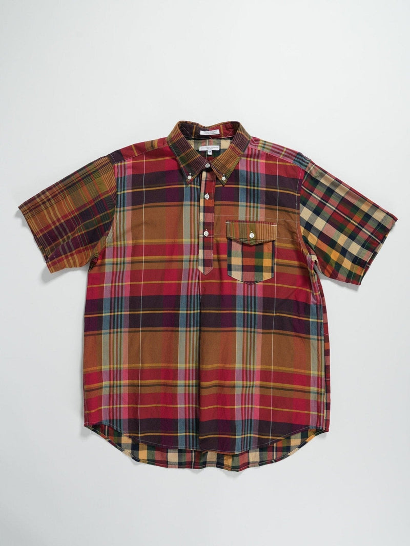 Popover BD Shirt - Red Khaki Cotton Big Plaid - Lazy Sun